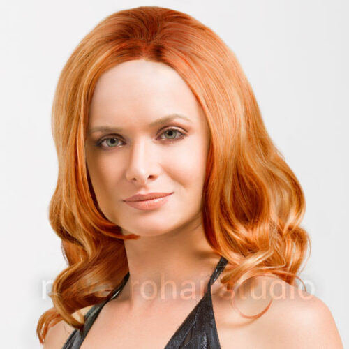 peluca cabello natural colorina larga ondulada rubia melena navarro hair studio